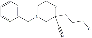 4-benzyl-2-(3-chloropropyl)Morpholine-2-carbonitrile 结构式