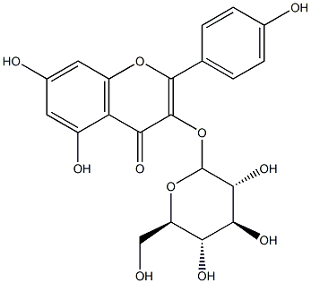 山柰酚-3-O-Β-D-吡喃葡萄糖苷 结构式