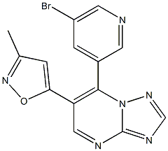 5-(7-(5-broMopyridin-3-yl)-[1,2,4]triazolo[1,5-a]pyriMidin-6-yl)-3-Methylisoxazole 结构式