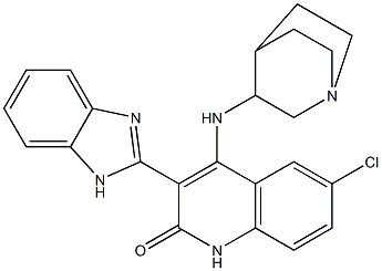 4-(1-Aza-bicyclo[2.2.2]oct-3-ylaMino)-3-(1H-benzoiMidazol-2-yl)-6-chloro-1H-quinolin-2-one 结构式