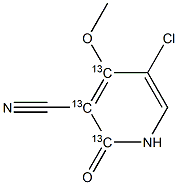 5-Chloro-1,2-dihydro-4-Methoxy-2-oxo-3-pyridinecarbonitrile-13C3 结构式