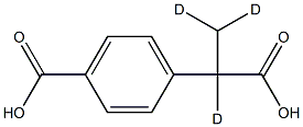 DL-2-(4-Carboxyphenyl)propionic Acid-d3 结构式