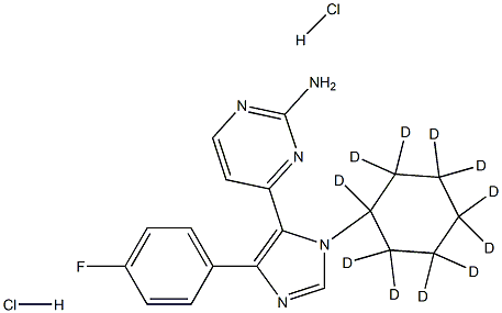 4-[1-(Cyclohexyl-d11)-4-(4-fluorophenyl)-1H-iMidazol-5-yl]-2-pyriMidinaMine Dihydrochloride 结构式