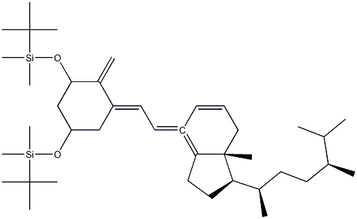 ((1R,3S,E)-5-((E)-2-((1R,3aS,7aR)-1-((2R,5S)-5,6-diMethylheptan-2-yl)-7a-Methyldihydro-1H-inden-4(2H,5H,6H,7H,7aH)-ylidene)ethylidene)-4-Methylenecyclohexane-1,3-diyl)bis(oxy)bis(tert-butyldiMethylsilane) 结构式