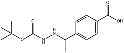 4-(1-(2-(叔丁氧基羰基)肼基)乙基)苯甲酸 结构式