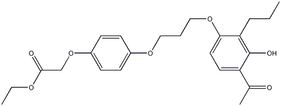 乙基2-(4-(3-(4-乙酰基-3-羟基-2-丙基苯氧基)丙氧基)苯氧基)乙酸乙酯 结构式