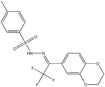 (Z)-N'-(1-(2,3-dihydrobenzo[b][1,4]dioxin-6-yl)-2,2,2-trifluoroethylidene)-4-Methylbenzenesulfonohydrazide 结构式