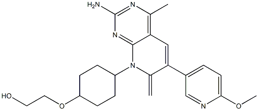 2-(((1r,4r)-4-(2-aMino-6-(6-Methoxypyridin-3-yl)-4-Methyl-7-Methylenepyrido[2,3-d]pyriMidin-8(7H)-yl)cyclohexyl)oxy)ethanol 结构式