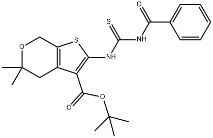 tert-butyl 2-(3-benzoylthioureido)-5,5-diMethyl-5,7-dihydro-4H-thieno[2,3-c]pyran-3-carboxylate 结构式