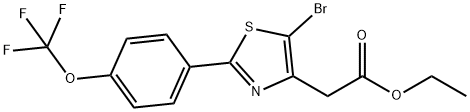 ETHYL 2-(5-BROMO-2-(4-(TRIFLUOROMETHOXY)PHENYL)THIAZOL-4-YL)ACETATE 结构式