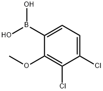 (3,4-二氯-2-甲氧基苯基)硼酸 结构式