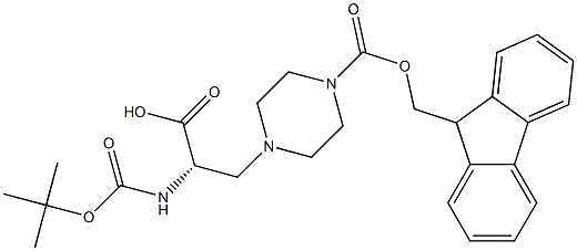 (S)-1-FMOC-4-(2-BOC-AMINO-2-CARBOXYETHYL)PIPERAZINE 结构式