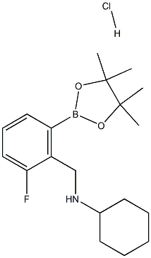 N-{[2-Fluoro-6-(tetramethyl-1,3,2-dioxaborolan-2-yl)phenyl]methyl}cyclohexanamine, HCl 结构式