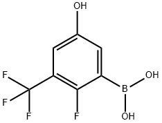 2-Fluoro-5-hydroxy-3-(trifluoromethyl)phenylboronic acid 结构式