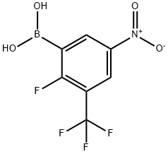 2-fluoro-5-nitro-3-(trifluoromethyl)phenylboronic acid 结构式