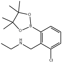 N-(2-氯-6-(4,4,5,5-四甲基-1,3,2-二氧硼杂环戊烷-2-基)苯基)乙胺 结构式