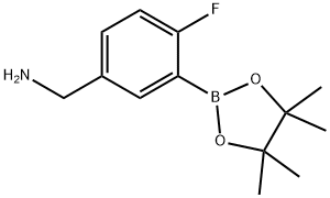 [4-Fluoro-3-(tetramethyl-1,3,2-dioxaborolan-2-yl)phenyl]methanamine 结构式