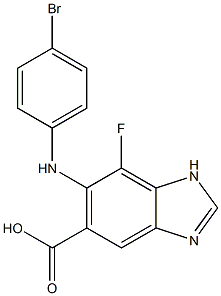 6-(4-broMophenylaMino)-7-fluoro-1H-benzo[d]iMidazole-5-carboxylic acid 结构式