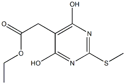 ethyl 2-(4,6-dihydroxy-2-(Methylthio)pyriMidin-5-yl)acetate 结构式