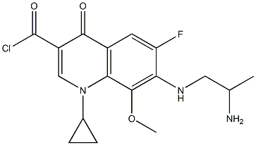 7-(2-aMinopropylaMino)-1-cyclopropyl-6-fluoro-8-Methoxy-4-oxo-1,4-dihydroquinoline-3-carbonyl chloride 结构式