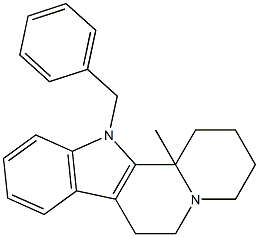 12-benzyl-12b-Methyl-1,2,3,4,6,7,12,12b-octahydroindolo[2,3-a]quinolizine 结构式