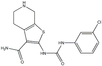 2-(3-(3-chlorophenyl)ureido)-4,5,6,7-tetrahydrothieno[2,3-c]pyridine-3-carboxaMide 结构式