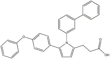 3-(1-([1,1'-biphenyl]-3-yl)-5-(4-phenoxyphenyl)-1H-pyrrol-2-yl)propanoic acid 结构式