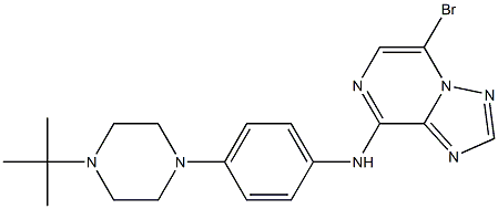 5-broMo-N-(4-(4-(tert-butyl)piperazin-1-yl)phenyl)-[1,2,4]triazolo[1,5-a]pyrazin-8-aMine 结构式