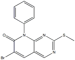 6-broMo-2-(Methylthio)-8-phenylpyrido[2,3-d]pyriMidin-7(8H)-one 结构式