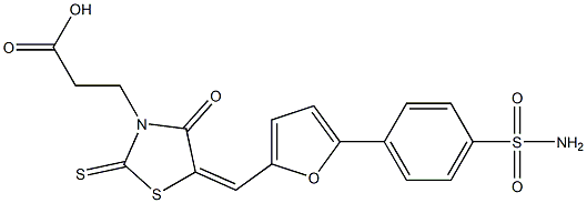 3-[4-Oxo-5-[[5-(4-sulfaMoylphenyl)-2-furyl]Methylene]-2-thioxo-thiazolidin-3-yl]pro-panoic acid 结构式