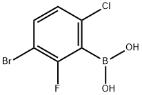 3-溴-6-氯-2-氟苯硼酸 结构式