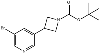 3-(5-溴吡啶-3-基)氮杂环丁烷-1-羧酸叔丁酯 结构式