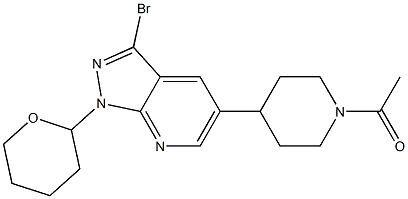 1-(4-(3-broMo-1-(tetrahydro-2H-pyran-2-yl)-1H-pyrazolo[3,4-b]pyridin-5-yl)piperidin-1-yl)ethanone 结构式