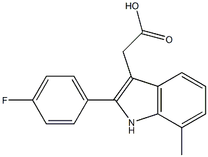 [2-(4-Fluoro-phenyl)-7-Methyl-1H-indol-3-yl]-acetic acid 结构式