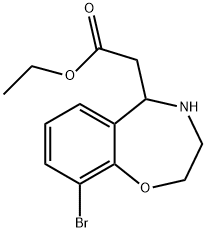 ethyl 2-(9-broMo-2,3,4,5-tetrahydrobenzo[f][1,4]oxazepin-5-yl)acetate 结构式