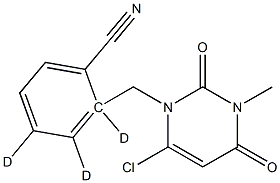 2-[(6-Chloro-3,4-dihydro-3-Methyl-2,4-dioxo-1(2H)-pyriMidinyl)Methyl]-benzonitrile-d3 结构式