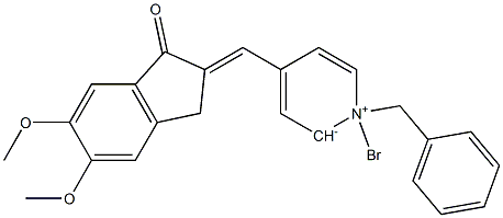 (E)-1-benzyl-1-broMo-4-((5,6-diMethoxy-1-oxo-1H-inden-2(3H)-ylidene)Methyl)-1,2-dihydropyridin-1-iuM-2-ide 结构式