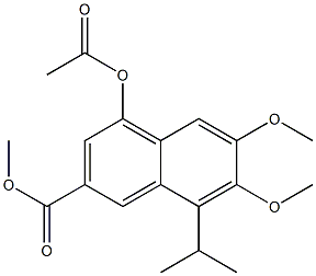 4-乙酰氧基-8-异丙基-6,7-二甲氧基-2-萘甲酸甲酯 结构式