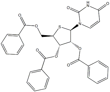 1-(2,3,5-Tri-O-benzoyl-4-thio-beta-D-ribofuranosyl)uracil 结构式