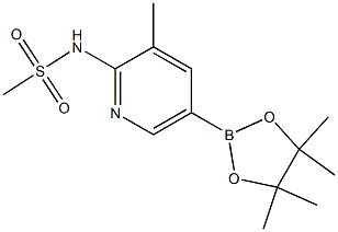 N-(3-Methyl-5-(4,4,5,5-tetraMethyl-1,3,2-dioxaborolan-2-yl)pyridin-2-yl)MethanesulfonaMide 结构式