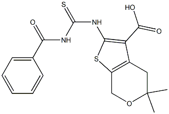 2-(3-benzoylthioureido)-5,5-diMethyl-5,7-dihydro-4H-thieno[2,3-c]pyran-3-carboxylic acid 结构式