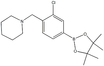 1-(2-氯-4-(4,4,5,5-四甲基-1,3,2-二氧硼杂环戊烷-2-基)苯基)哌啶 结构式