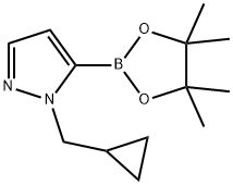 1-(Cyclopropylmethyl)pyrazole-5-boronic acid pinacol ester 结构式