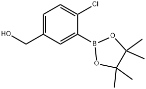 (4-Chloro-3-(4,4,5,5-tetramethyl-1,3,2-dioxaborolan-2-yl)phenyl)methanol 结构式