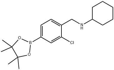 N-(2-氯-4-(4,4,5,5-四甲基-1,3,2-二氧硼杂环戊烷-2-基)苯基)环己胺 结构式