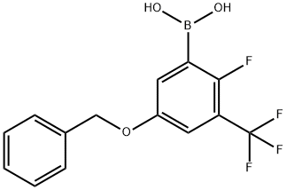 5-(Benzyloxy)-2-fluoro-3-(trifluoromethyl)phenylboronic acid 结构式