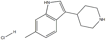 6-甲基-3-哌啶基-4-基-1H-吲哚盐酸盐 结构式