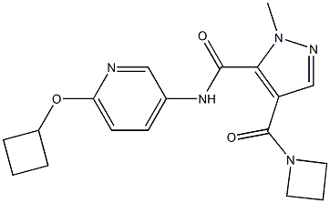 4-(azetidine-1-carbonyl)-N-(6-cyclobutoxypyridin-3-yl)-1-Methyl-1H-pyrazole-5-carboxaMide 结构式