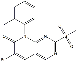 6-broMo-2-(Methylsulfonyl)-8-(o-tolyl)pyrido[2,3-d]pyriMidin-7(8H)-one 结构式