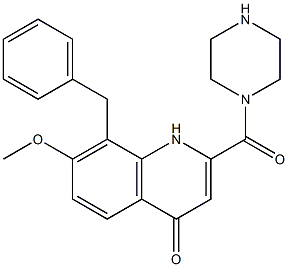 8-benzyl-7-Methoxy-2-(piperazine-1-carbonyl)quinolin-4(1H)-one 结构式